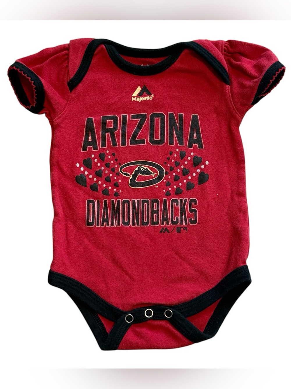 Arizona Diamondbacks Baby Girl Bodysuit 3–6M Majestic MLB Ruffle Sleeve
